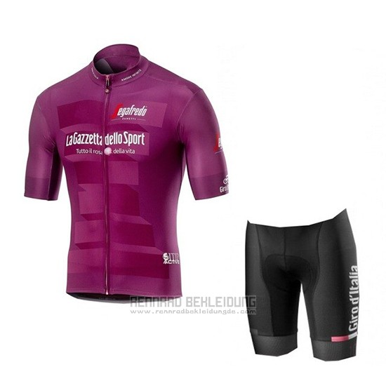 2019 Fahrradbekleidung Giro D'italien Volett Trikot Kurzarm und Tragerhose